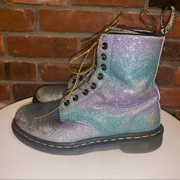 Dr. Martens Shoes - Dr. Martens Pascal Glitter Combat Boots Womens Size 6